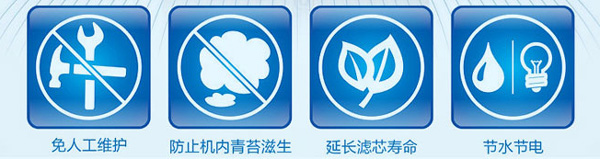 自动冲洗、自动制水、自动停机功能